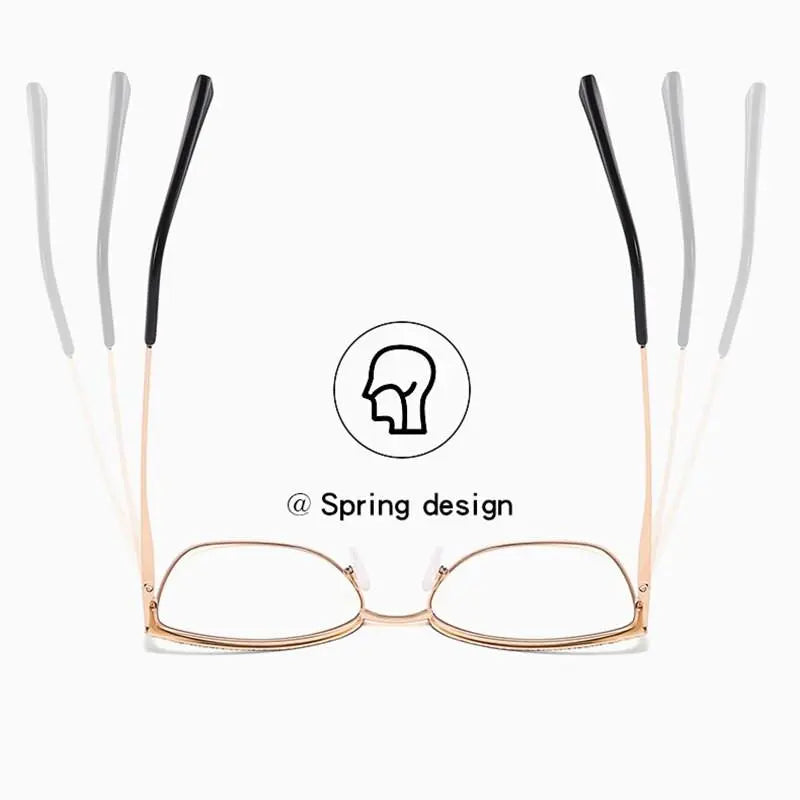 Women's Cat Eye Full Rim Alloy Prescription Glasses 91229 — view 9 | Rx Spectacle