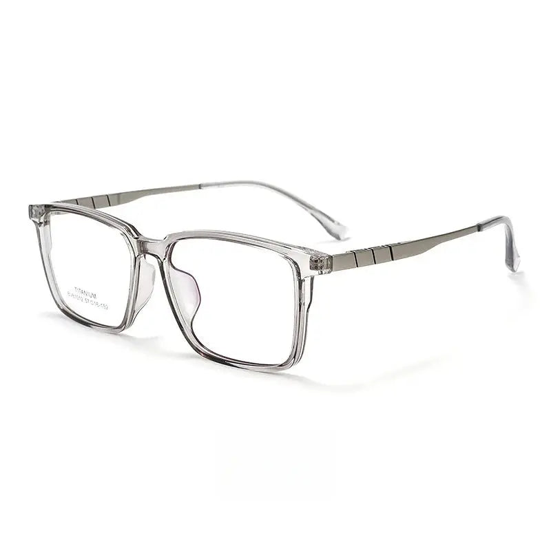 Men's Square Full Rim Titanium Oversized Prescription Glasses 61012 — view 8 | Rx Spectacle