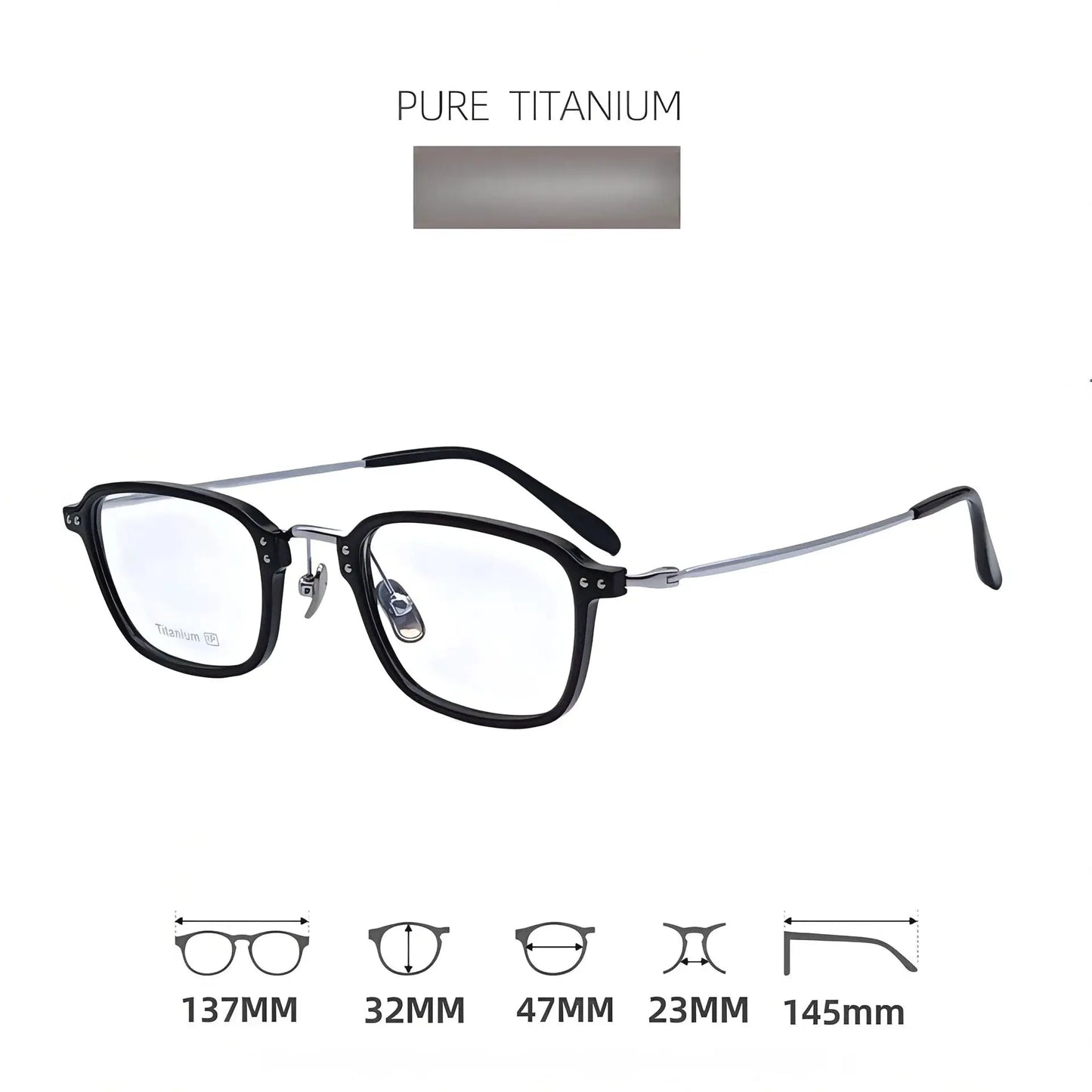 Women's Polygon Full Rim Titanium Prescription Glasses 72360 — view 3 | Rx Spectacle