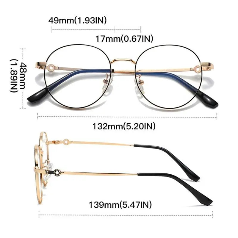 Unisex Round Full Rim Stainless Steel Prescription Glasses L225 — view 8 | Rx Spectacle