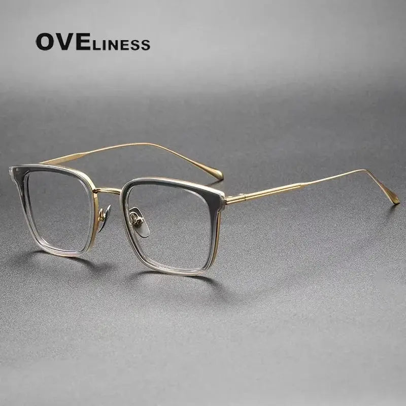 Unisex Square Full Rim Titanium Prescription Glasses 14150 — view 5 | Rx Spectacle