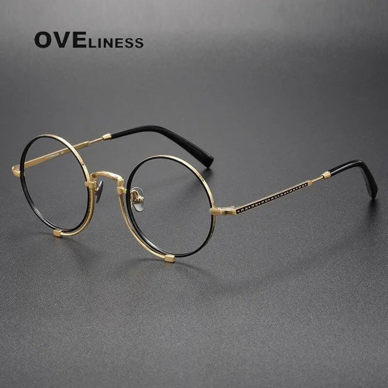 Unisex Round Full Rim Titanium Prescription Glasses 1013h — view 2 | Rx Spectacle