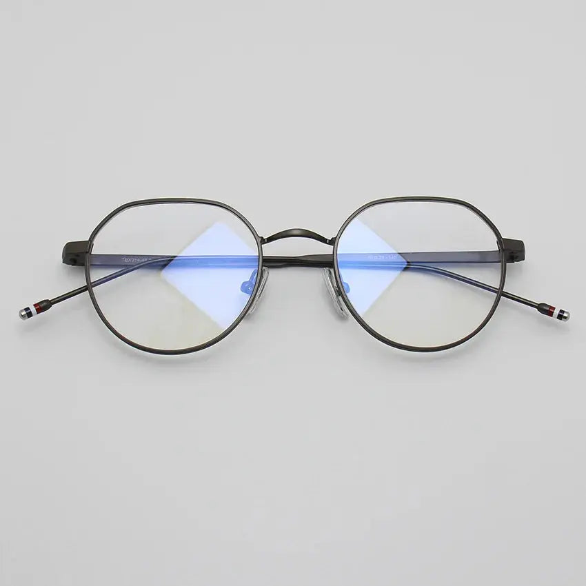 Women's Oval Full Rim Alloy Flat Top Prescription Glasses 366914 — view 5 | Rx Spectacle
