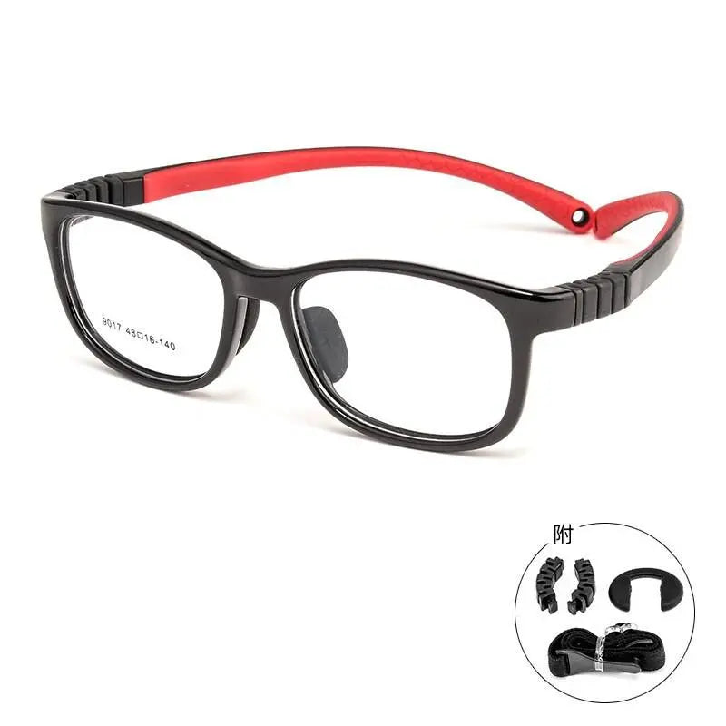 Unisex Square Full Rim TR90 Screwless Prescription Glasses 901et — view 2 | Rx Spectacle