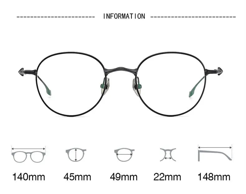 Women's Oval Full Rim Titanium Prescription Glasses 195140 — view 2 | Rx Spectacle