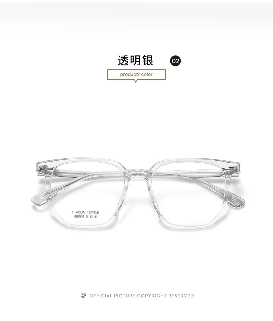 Unisex Square Full Rim Plastic Prescription Glasses 8004 — view 9 | Rx Spectacle