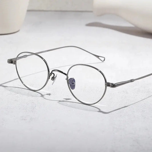 Women's Oval Full Rim Titanium Prescription Glasses 859027 — view 1 | Rx Spectacle