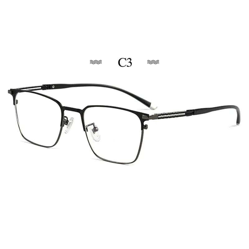 Unisex Browline Semi-Rimless Titanium Prescription Glasses 486097 — view 5 | Rx Spectacle