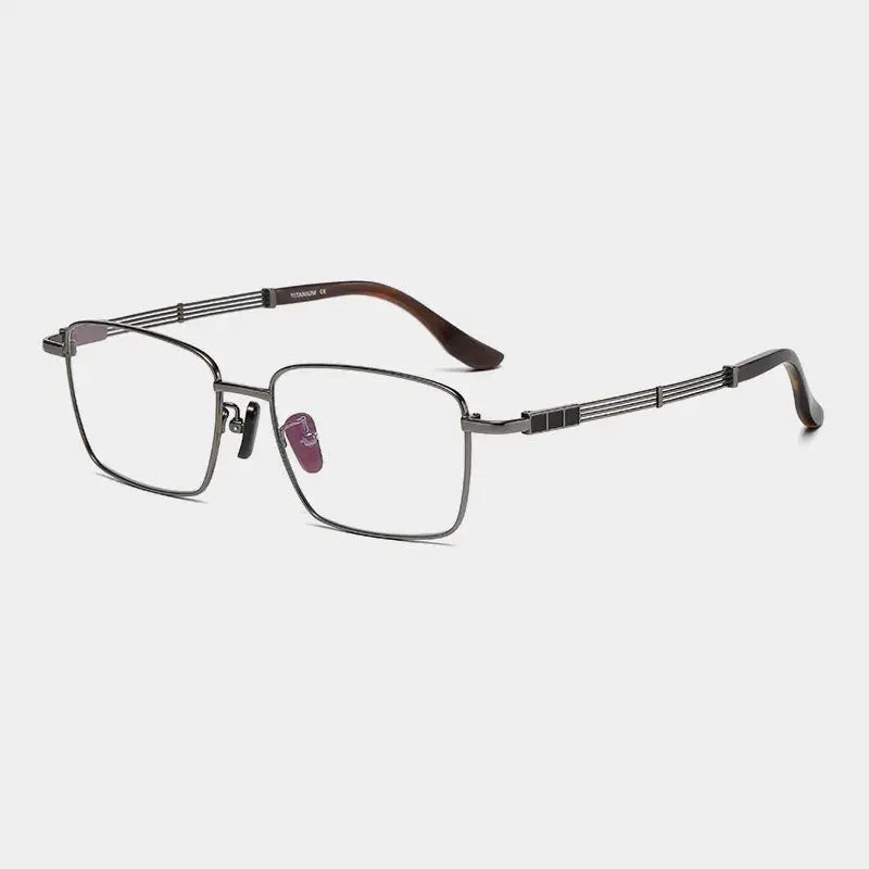 Unisex Square Full Rim Titanium Oversized Prescription Glasses 200115 — view 6 | Rx Spectacle