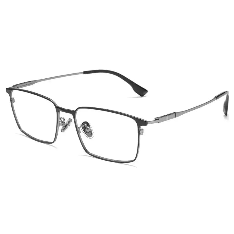 Men's Square Full Rim Titanium Prescription Glasses 86037 — view 5 | Rx Spectacle