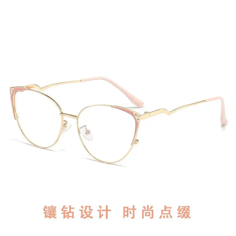 Women's Cat Eye Full Rim Alloy Prescription Glasses 95189 — view 3 | Rx Spectacle