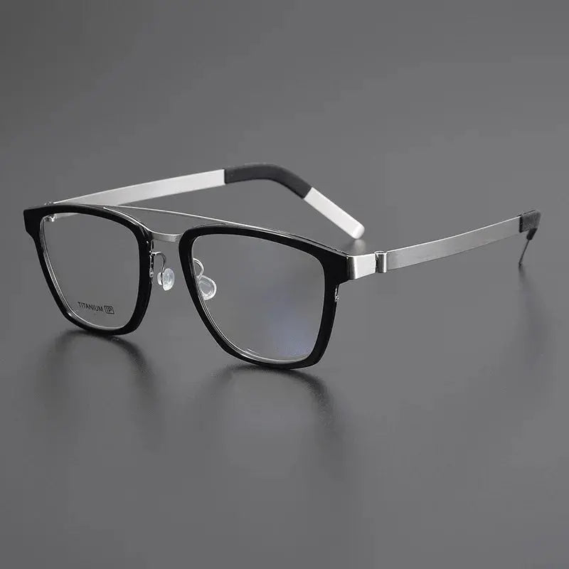 Unisex Square Full Rim Titanium Double Bridge Prescription Glasses 4507 — view 8 | Rx Spectacle
