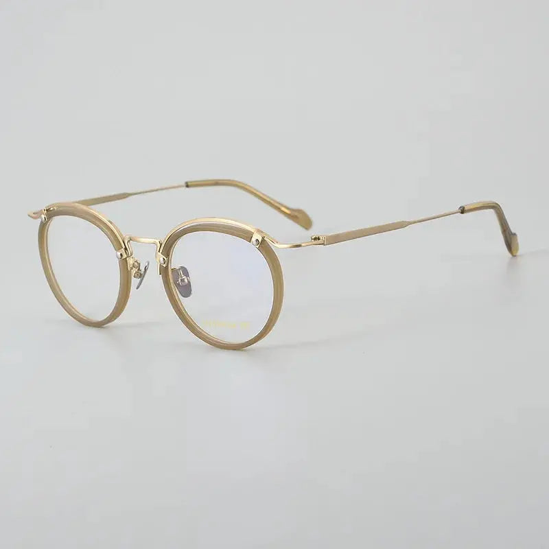 Unisex Round Full Rim Titanium Prescription Glasses 77036 — view 4 | Rx Spectacle