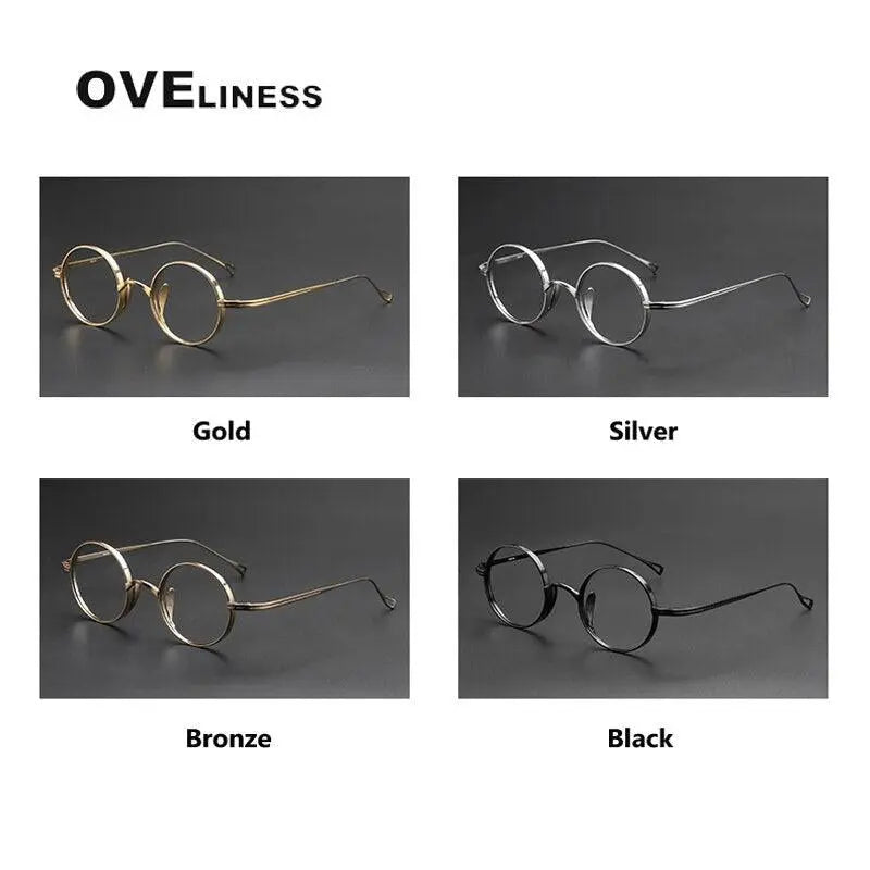 Unisex Round Full Rim Titanium Prescription Glasses 10518 — view 7 | Rx Spectacle