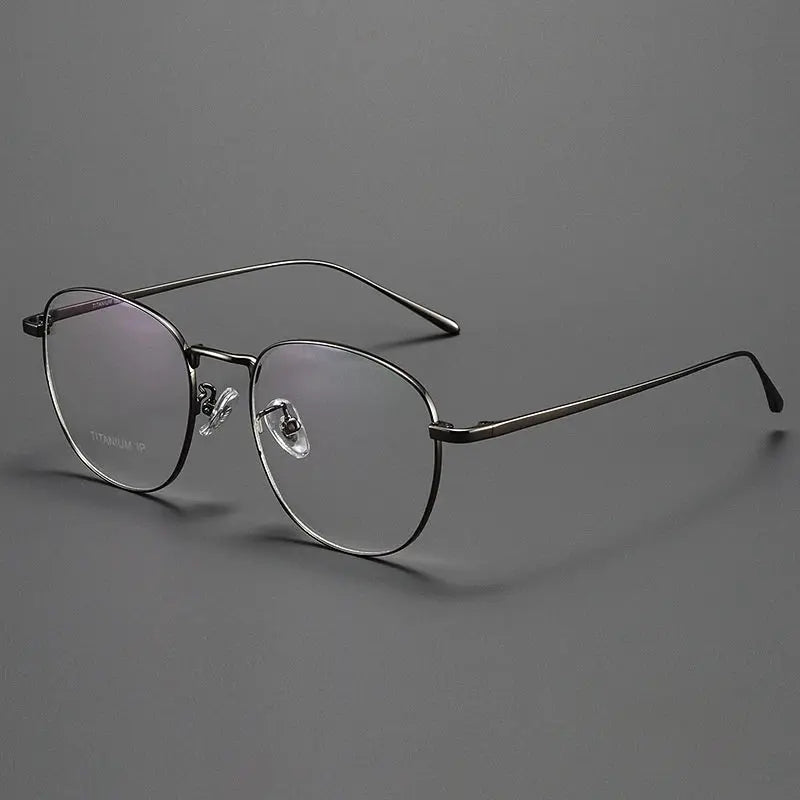 Unisex Square Full Rim Titanium Prescription Glasses Y01052 — view 8 | Rx Spectacle