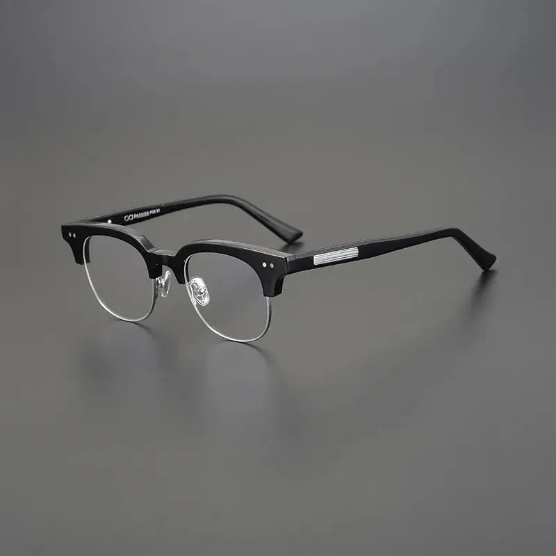 Unisex Square Semi-Rimless Acetate Prescription Glasses 15022 — view 8 | Rx Spectacle