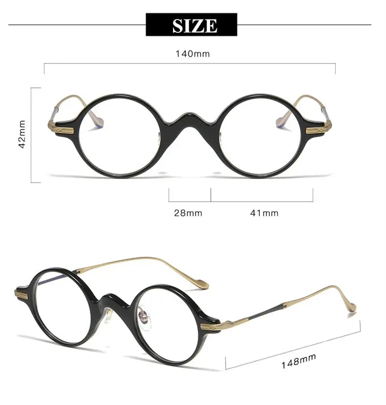 Unisex Round Full Rim Titanium Prescription Glasses 95950 — view 2 | Rx Spectacle
