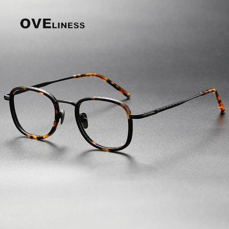Unisex Square Full Rim Titanium Prescription Glasses — view 5 | Rx Spectacle