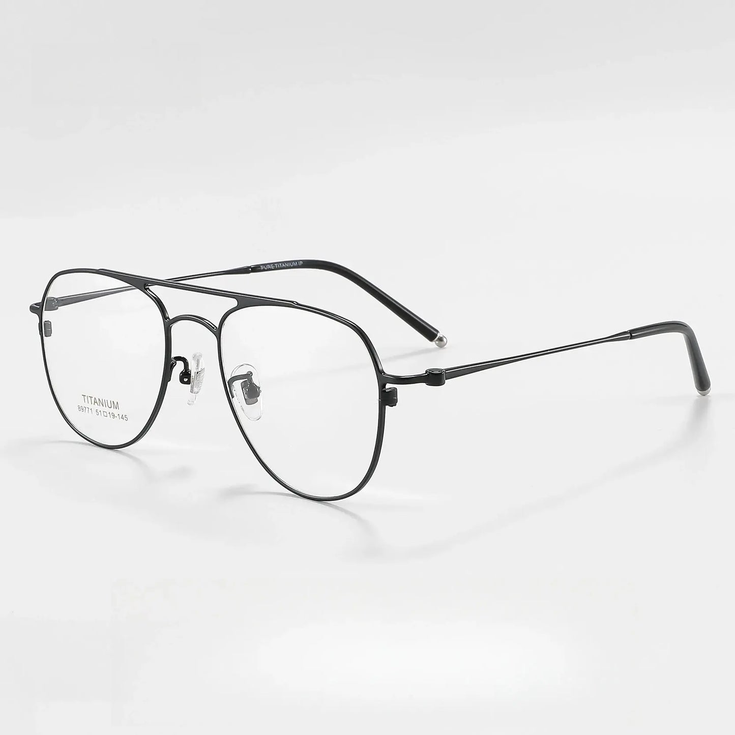 Unisex Oval Full Rim Titanium Double Bridge Prescription Glasses 89771 — view 7 | Rx Spectacle