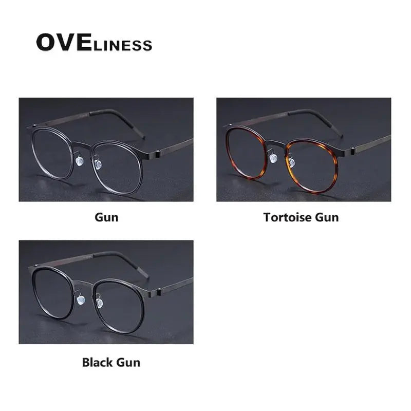 Men's Round Full Rim Titanium Prescription Glasses 9704 — view 5 | Rx Spectacle