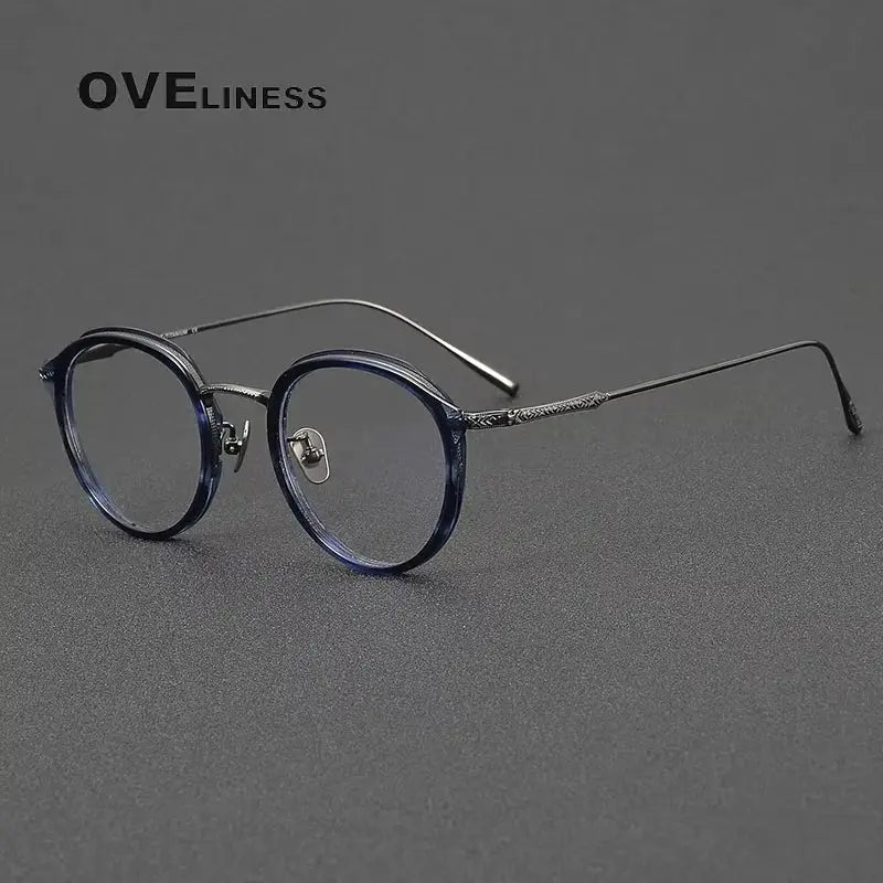 Women's Oval Full Rim Titanium Prescription Glasses 642114 — view 6 | Rx Spectacle