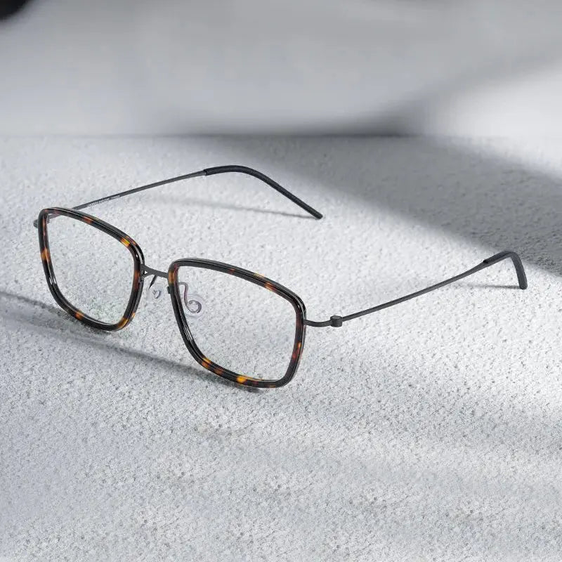 Unisex Square Full Rim Titanium Prescription Glasses 15803 — view 1 | Rx Spectacle