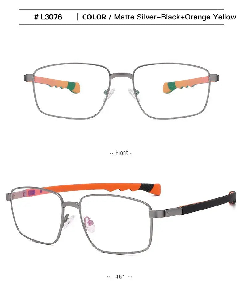 Unisex Square Full Rim Alloy Prescription Glasses 30769 — view 4 | Rx Spectacle
