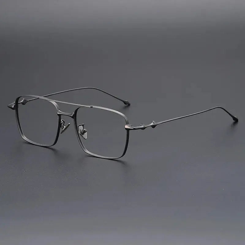 Men's Square Full Rim Titanium Prescription Glasses 31911 — view 6 | Rx Spectacle