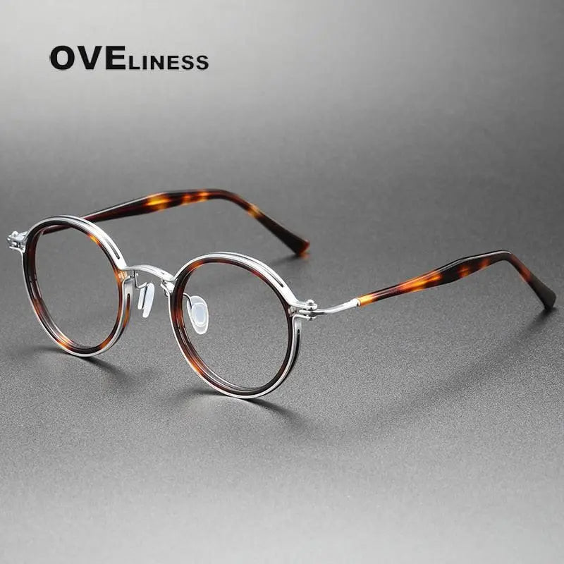 Unisex Round Full Rim Titanium Prescription Glasses 5862 — view 6 | Rx Spectacle