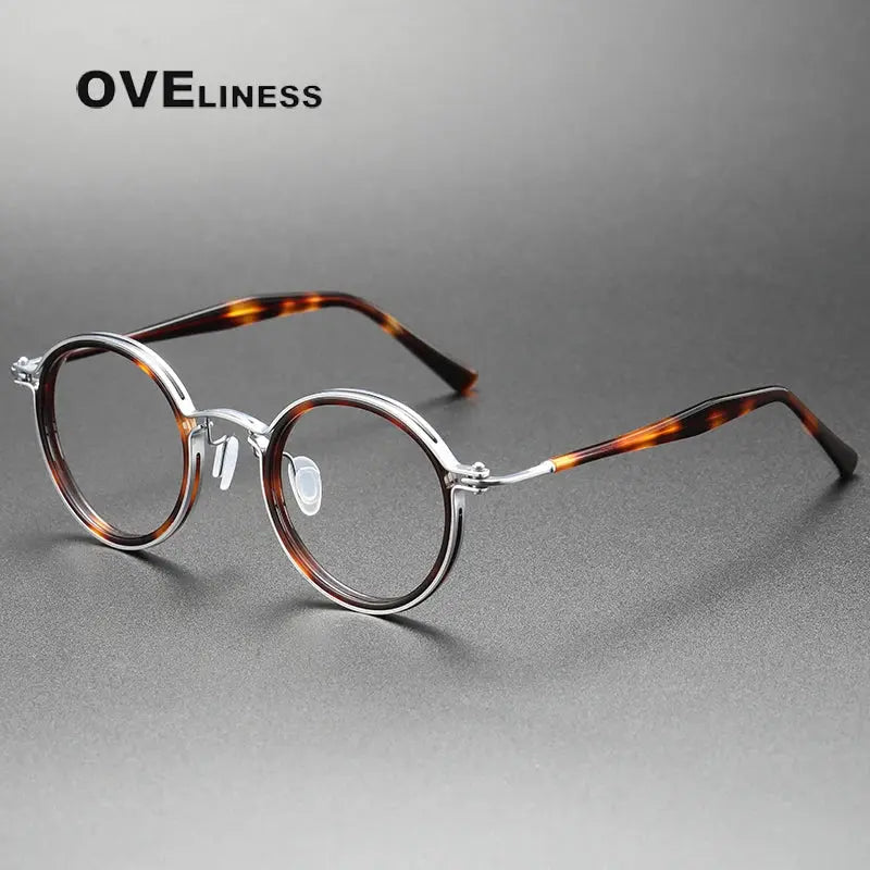 Unisex Round Full Rim Titanium Prescription Glasses 395862 — view 7 | Rx Spectacle