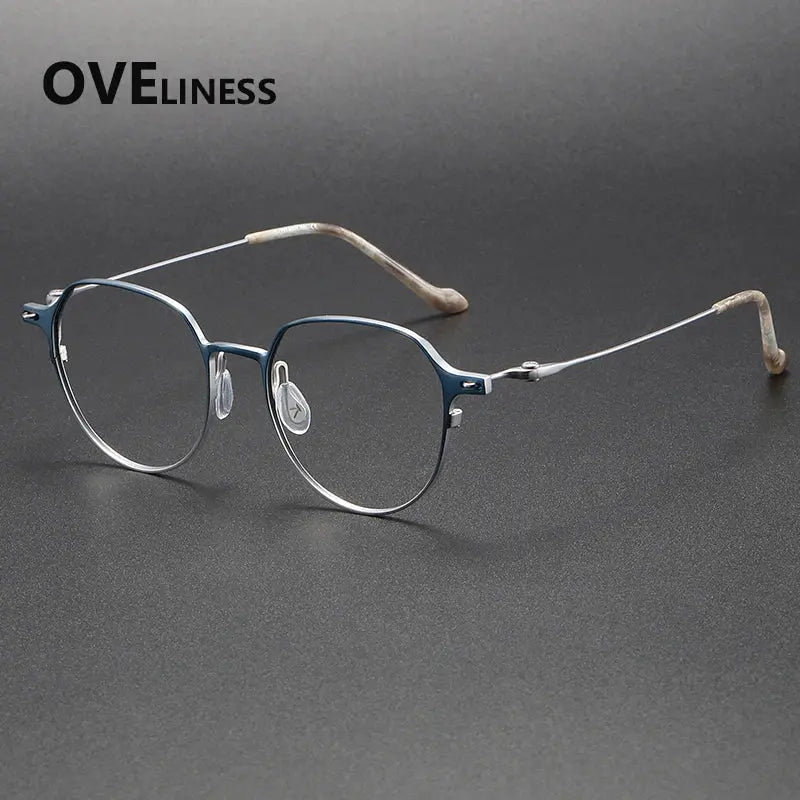 Women's Round Full Rim Titanium Prescription Glasses 22314 — view 6 | Rx Spectacle