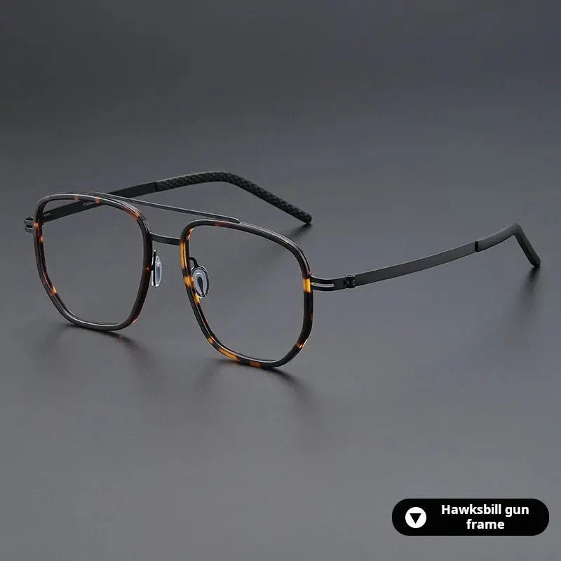Unisex Oval Full Rim Titanium Double Bridge Prescription Glasses 698012 — view 4 | Rx Spectacle