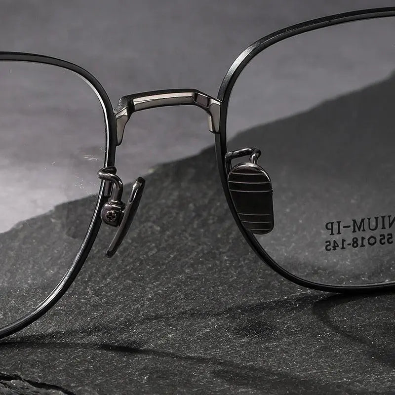 Unisex Square Full Rim Titanium Prescription Glasses FM040 — view 8 | Rx Spectacle
