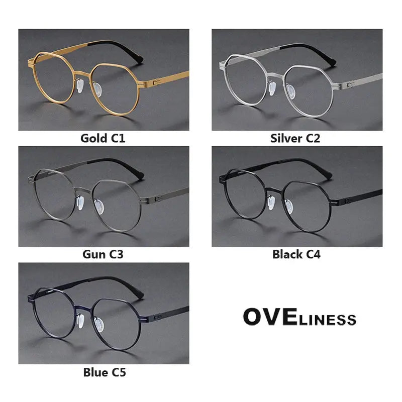 Unisex Round Full Rim Titanium Prescription Glasses 80992 — view 5 | Rx Spectacle
