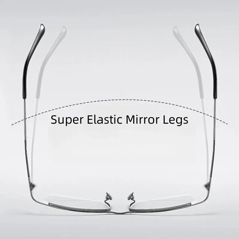 Unisex Square Semi-Rimless Titanium Prescription Glasses 80015 — view 5 | Rx Spectacle