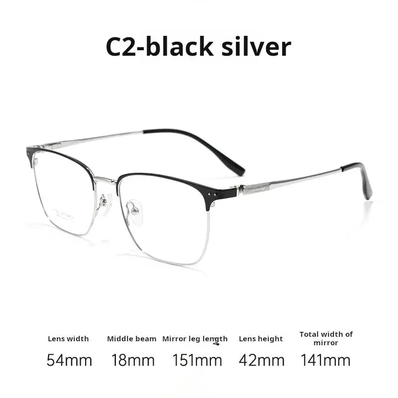 Unisex Browline Full Rim Titanium Prescription Glasses 76066 — view 4 | Rx Spectacle