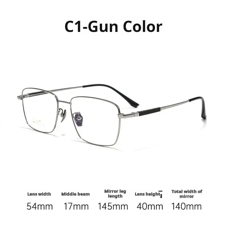 Unisex Square Full Rim Titanium Prescription Glasses 78006 — view 4 | Rx Spectacle