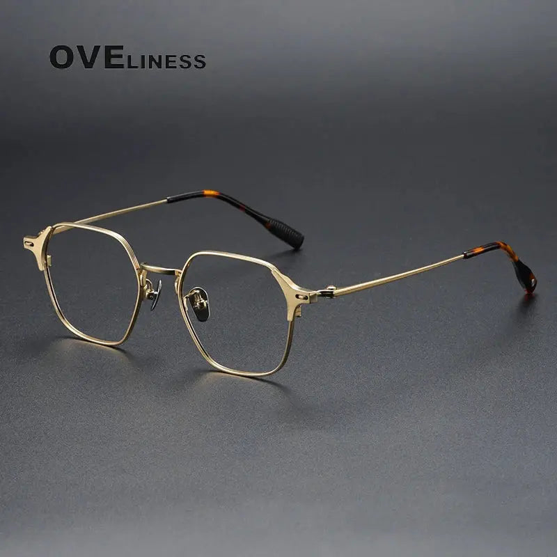 Women's Oval Full Rim Titanium Flat Top Prescription Glasses 301010 — view 4 | Rx Spectacle