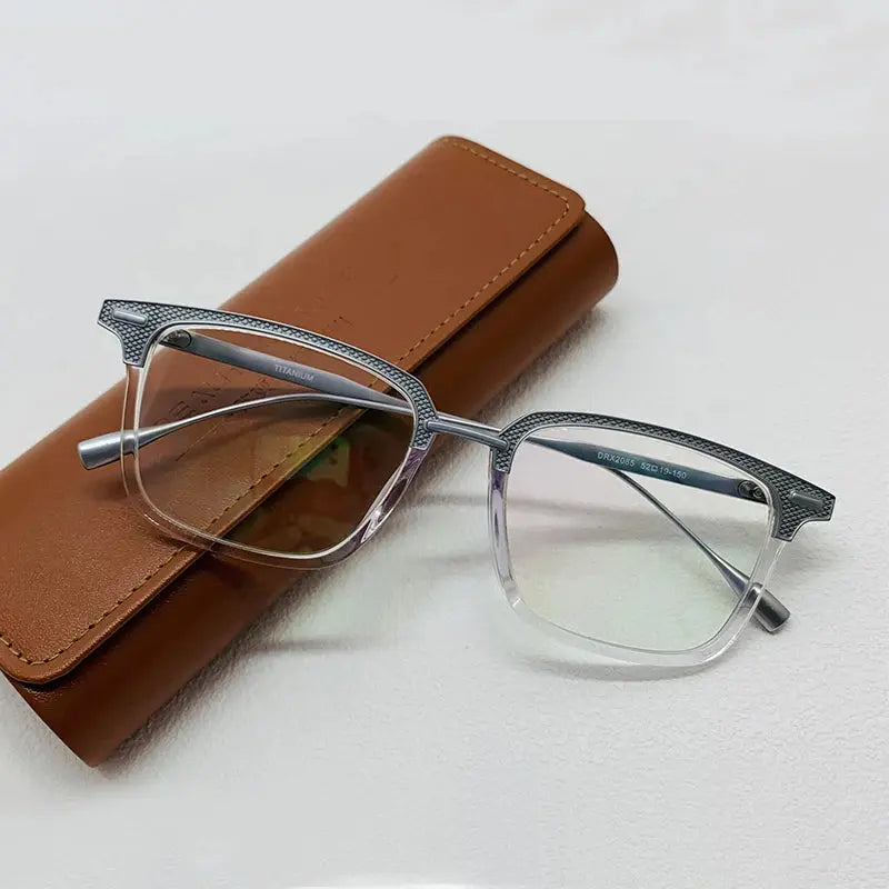 Unisex Square Full Rim Titanium Prescription Glasses 192085 — view 1 | Rx Spectacle