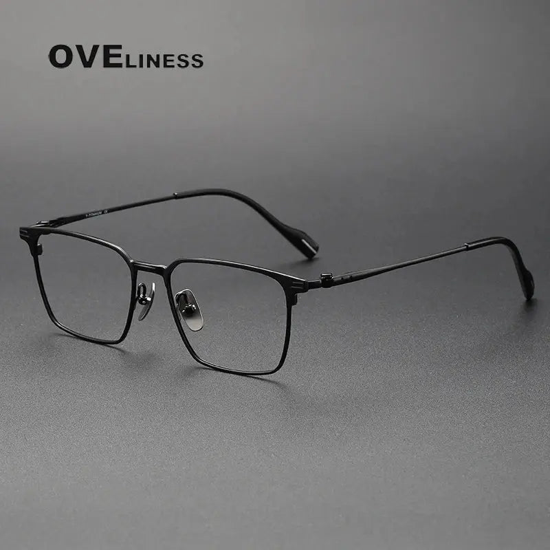 Women's Square Full Rim Titanium Prescription Glasses 370801 — view 3 | Rx Spectacle