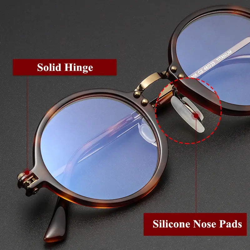 Unisex Round Full Rim Titanium Prescription Glasses Rt5866 — view 4 | Rx Spectacle