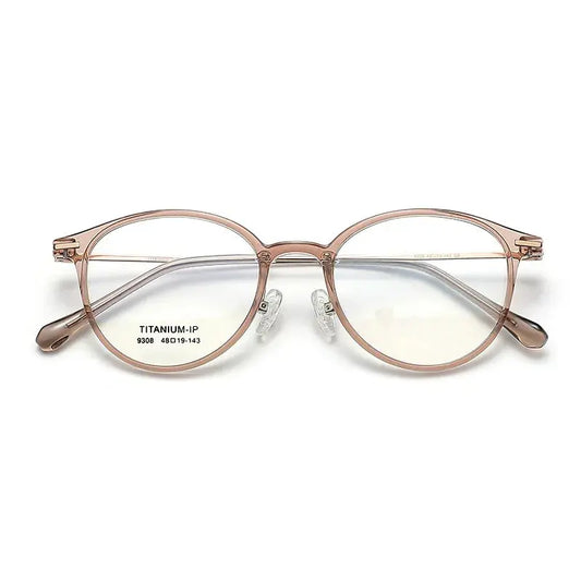 Women's Oval Full Rim Titanium Prescription Glasses 739308 — view 1 | Rx Spectacle