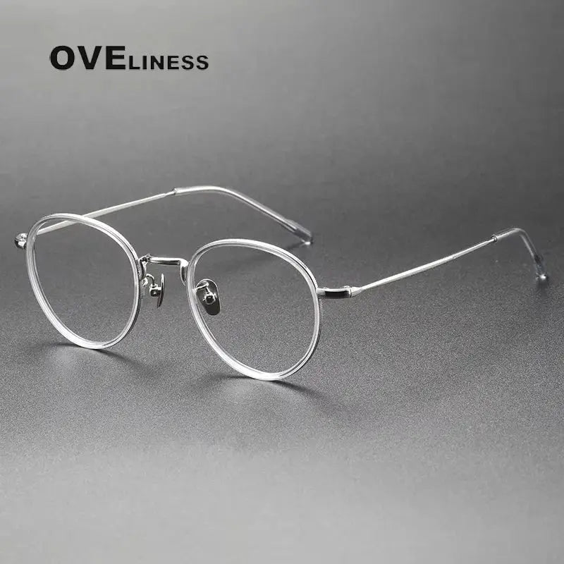 Women's Round Full Rim Titanium Prescription Glasses 85074 — view 4 | Rx Spectacle