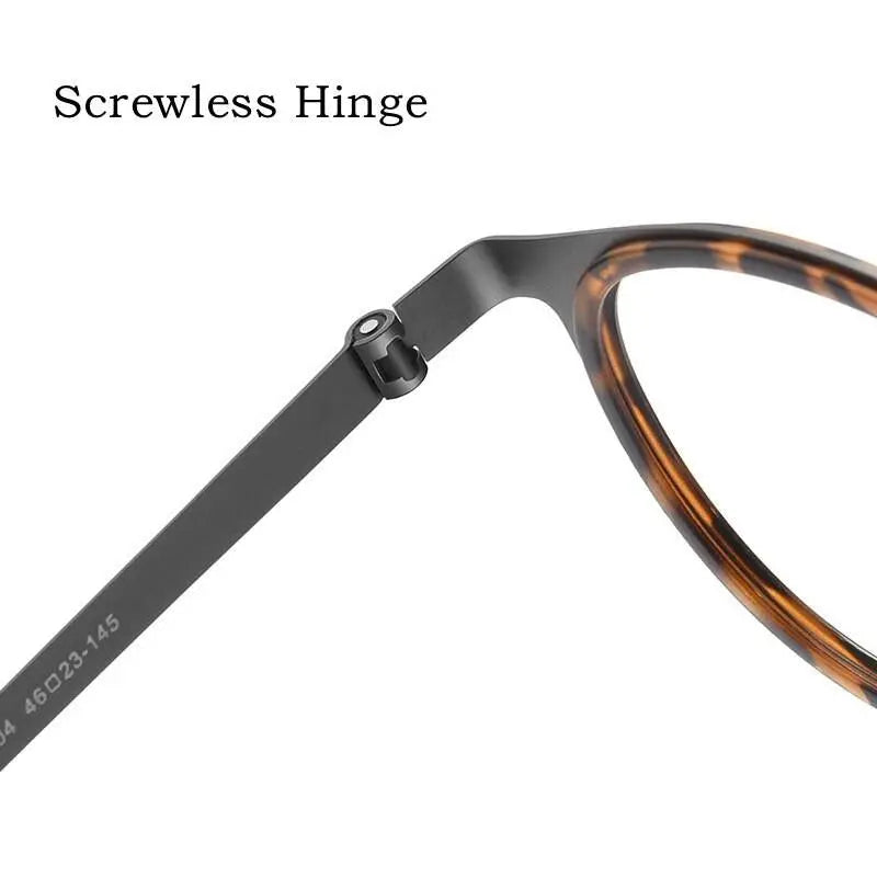 Men's Round Full Rim Titanium Screwless Prescription Glasses 9704jw — view 7 | Rx Spectacle