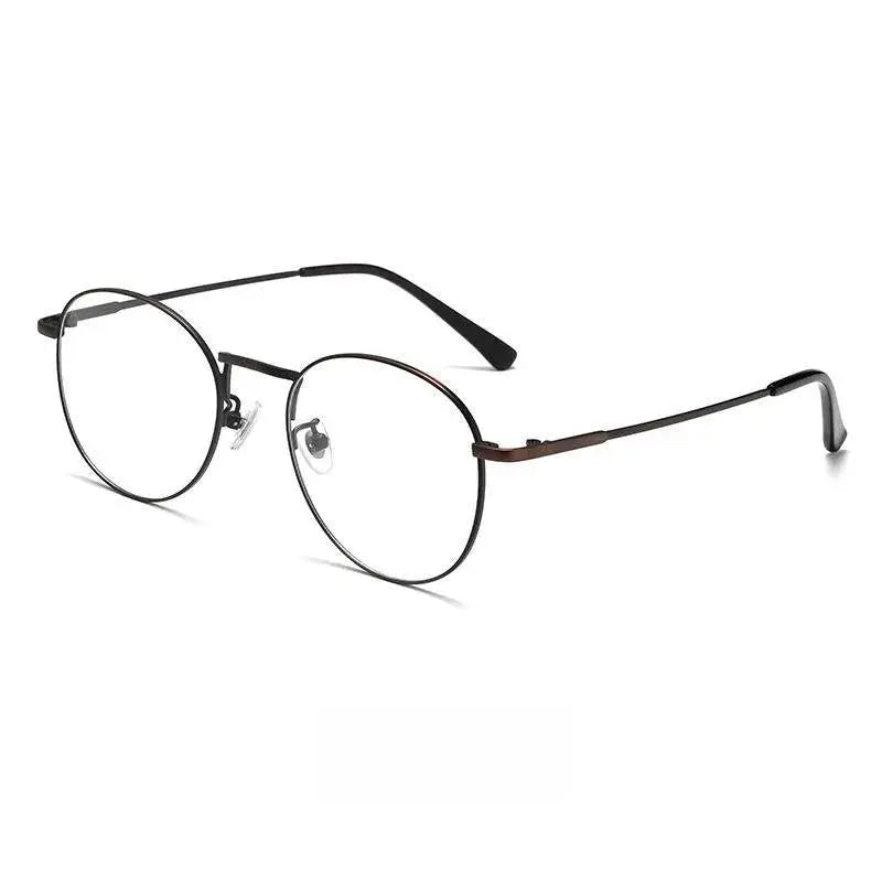 Men's Round Full Rim Titanium Prescription Glasses 9254 — view 8 | Rx Spectacle