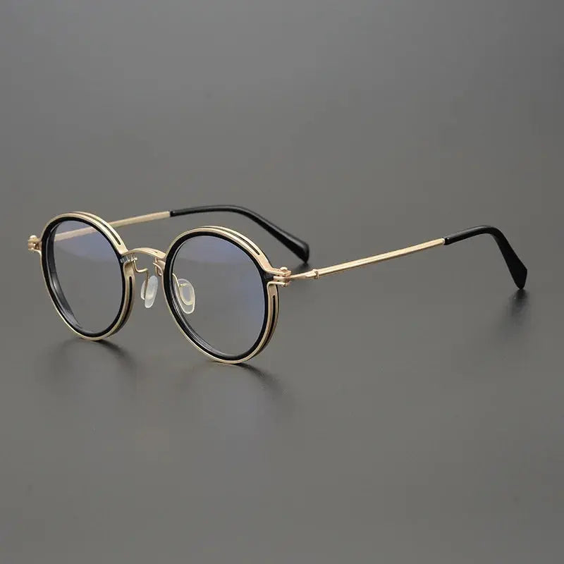 Unisex Round Full Rim Titanium Prescription Glasses 195021 — view 4 | Rx Spectacle