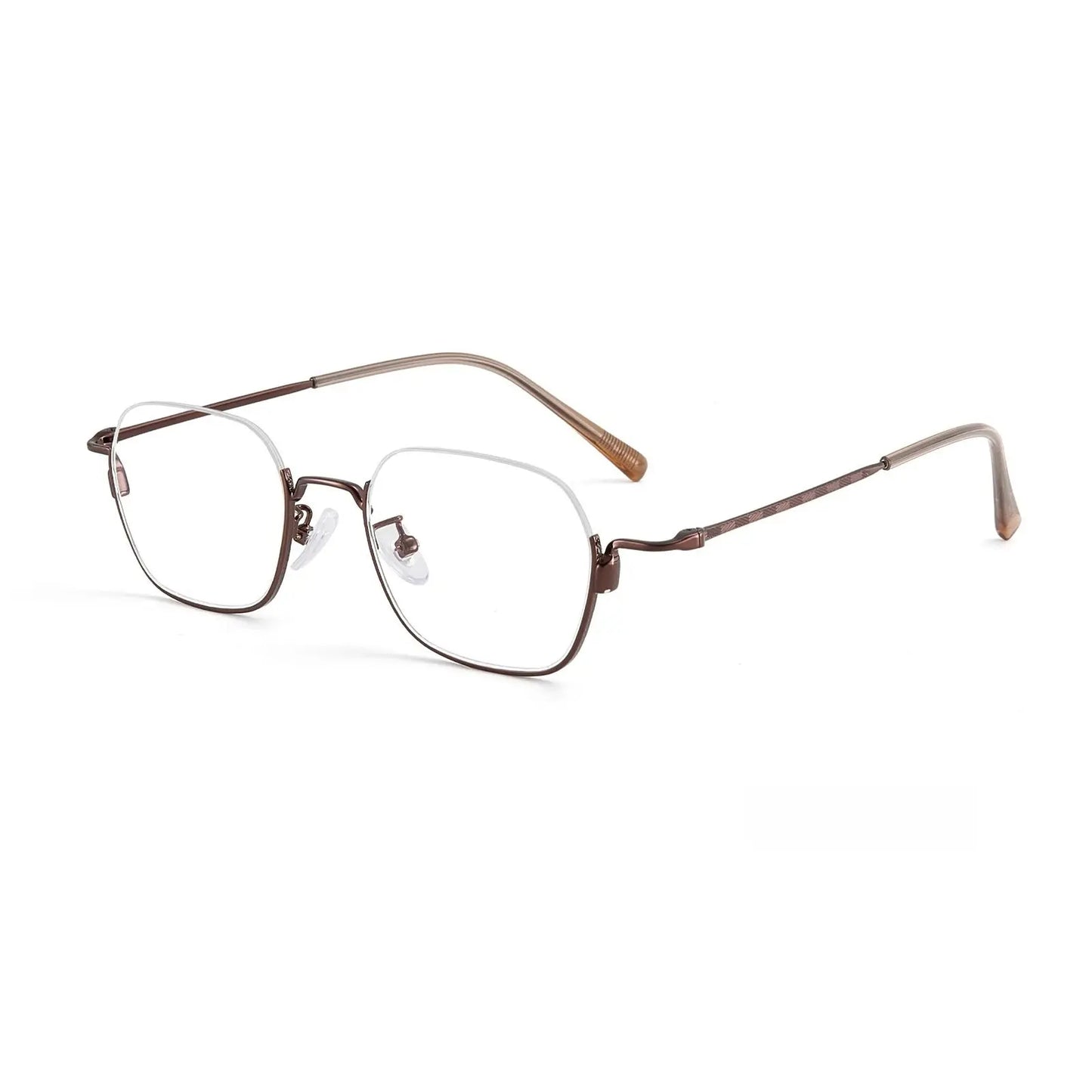Unisex Square Semi-Rimless Alloy Prescription Glasses 34907 — view 3 | Rx Spectacle