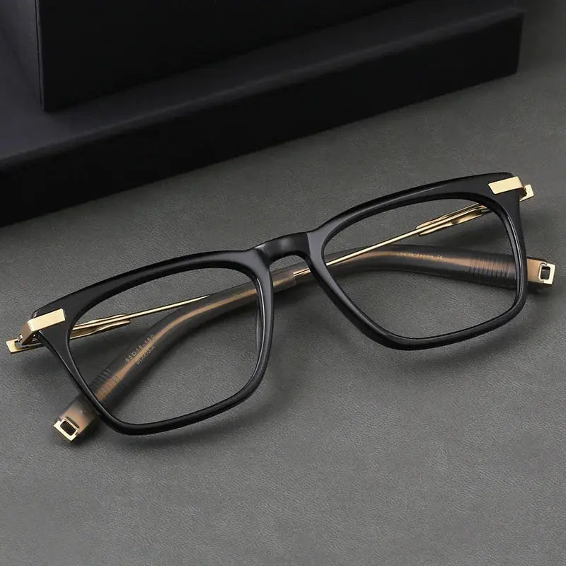 Men's Square Full Rim Titanium Oversized Prescription Glasses 403779 — view 2 | Rx Spectacle