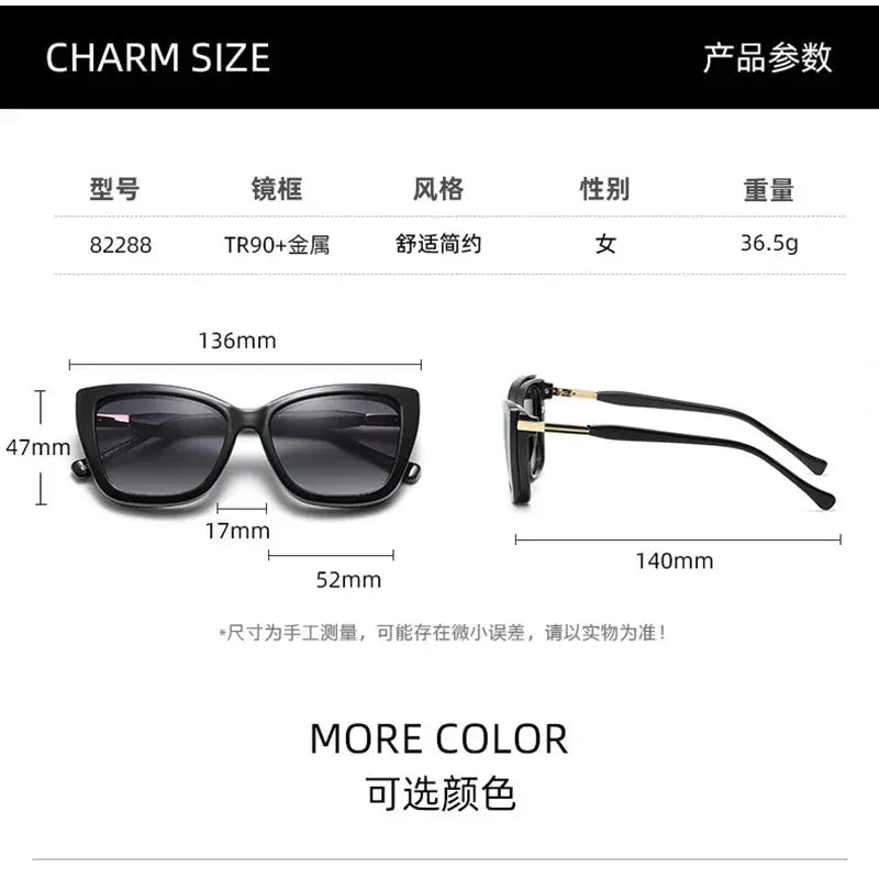 Women's Square Full Rim TR90 Clip-On Prescription Glasses 382288 — view 2 | Rx Spectacle