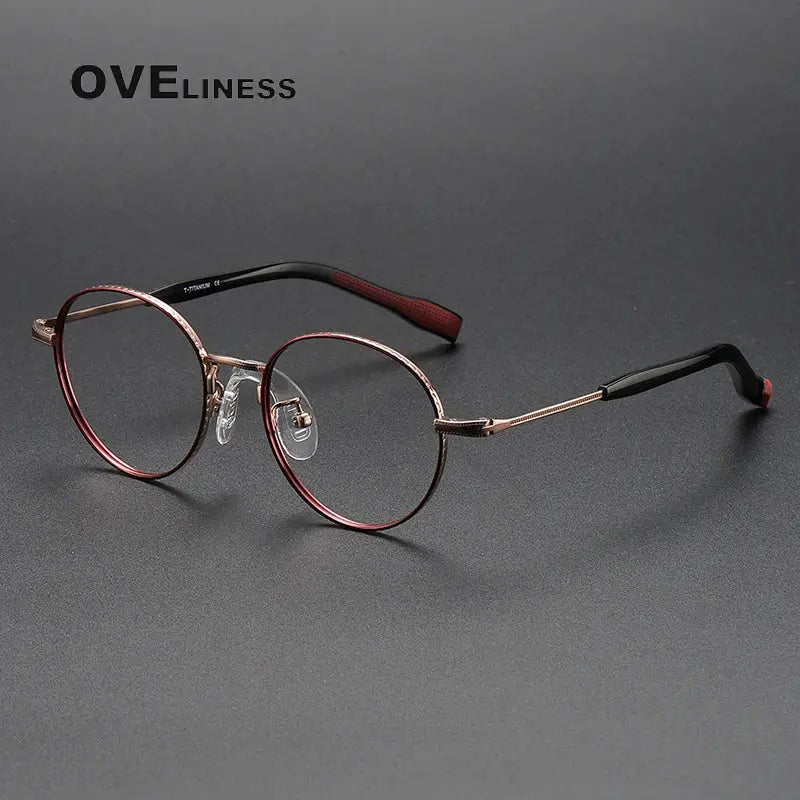 Unisex Round Full Rim Titanium Prescription Glasses 80939 — view 7 | Rx Spectacle